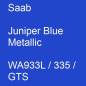 Preview: Saab, Juniper Blue Metallic, WA933L / 335 / GTS.